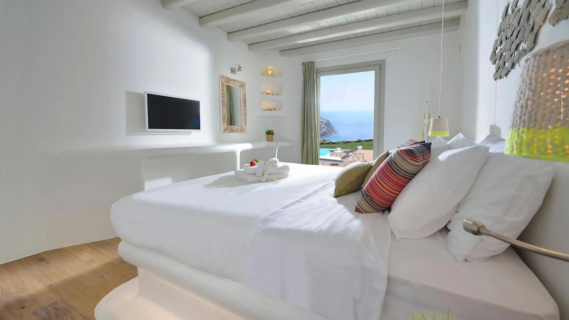 Outstanding Mykonos Villa 6 Bedrooms Villa Agamemnon Sauna Jacuzzi Panoramic Sea Views Elia
