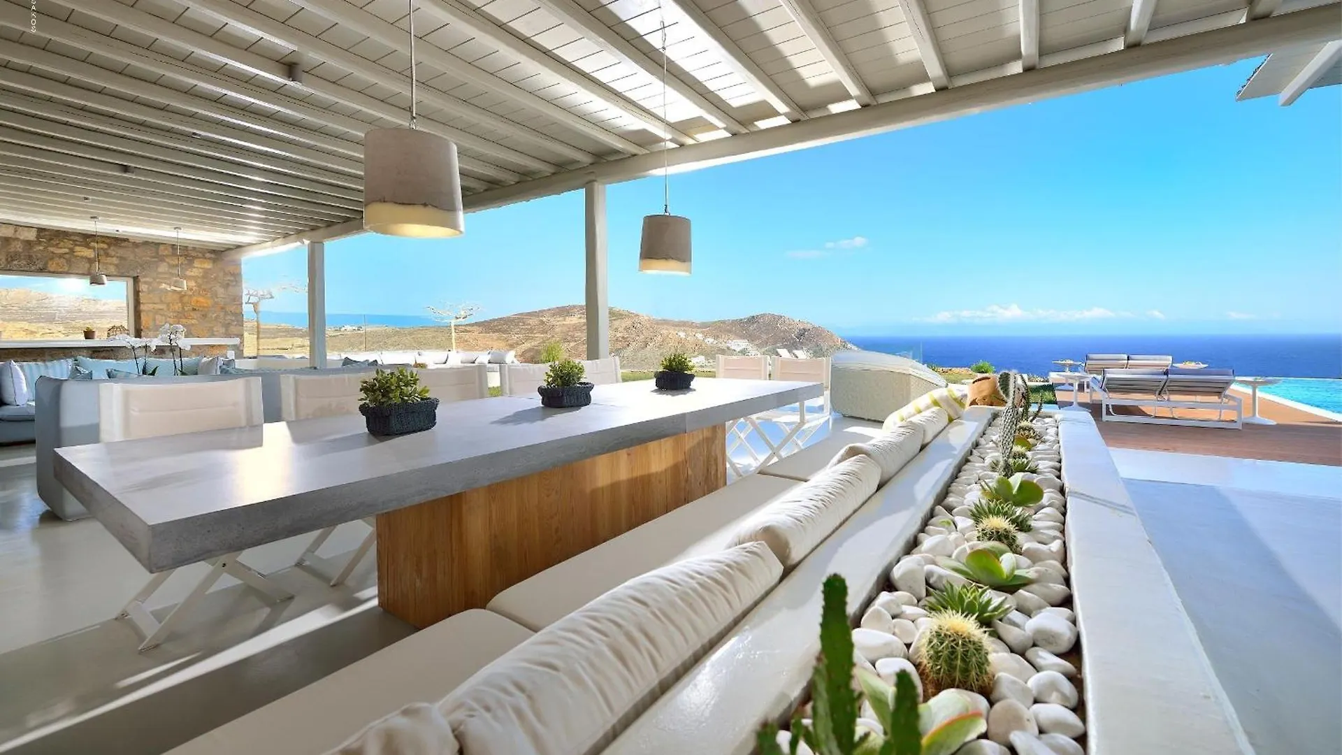Outstanding Mykonos Villa 6 Bedrooms Villa Agamemnon Sauna Jacuzzi Panoramic Sea Views Elia