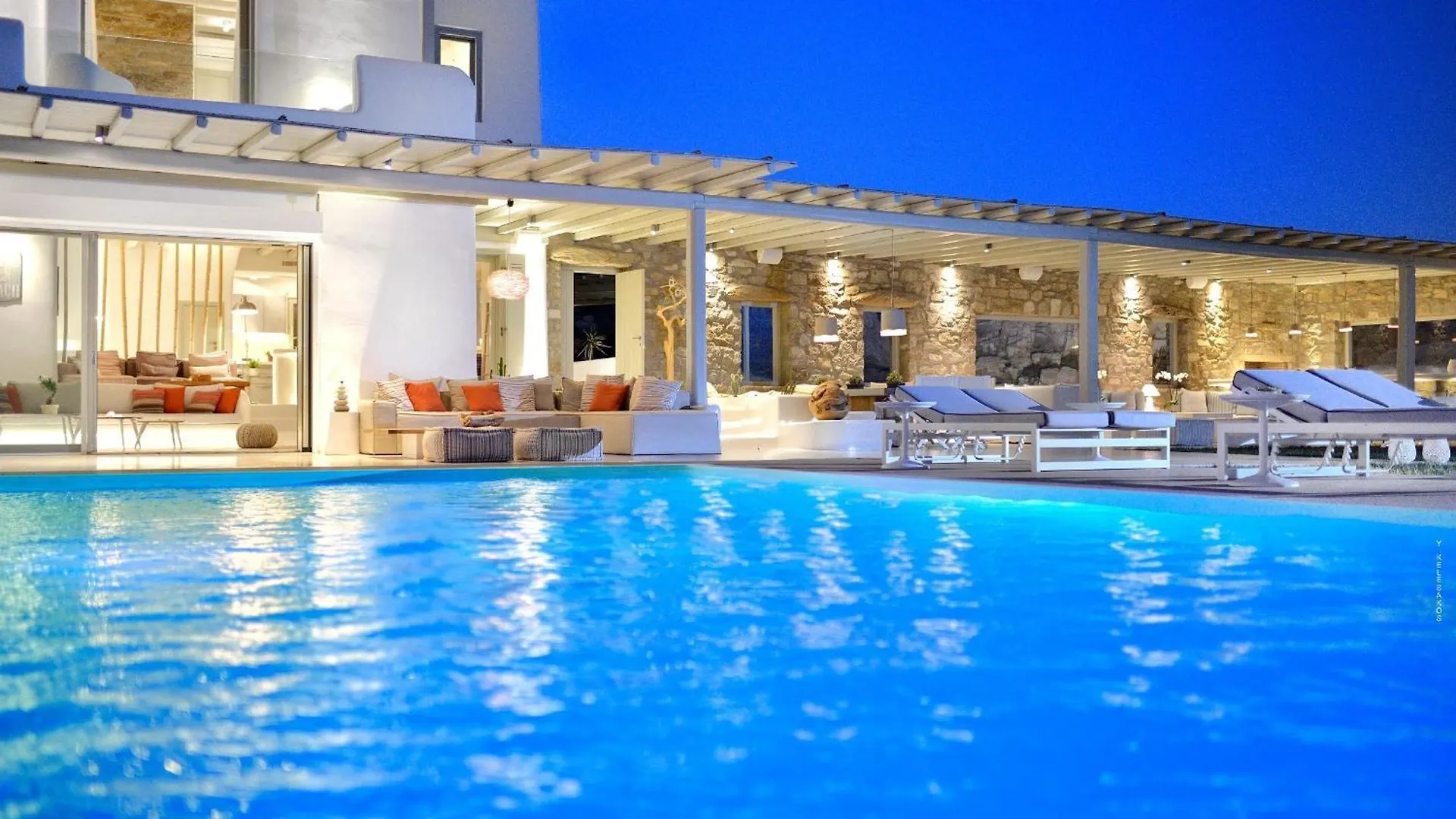 Outstanding Mykonos Villa 6 Bedrooms Villa Agamemnon Sauna Jacuzzi Panoramic Sea Views Elia