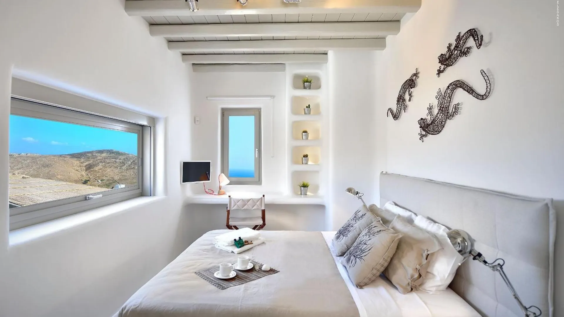 Outstanding Mykonos Villa 6 Bedrooms Villa Agamemnon Sauna Jacuzzi Panoramic Sea Views Elia