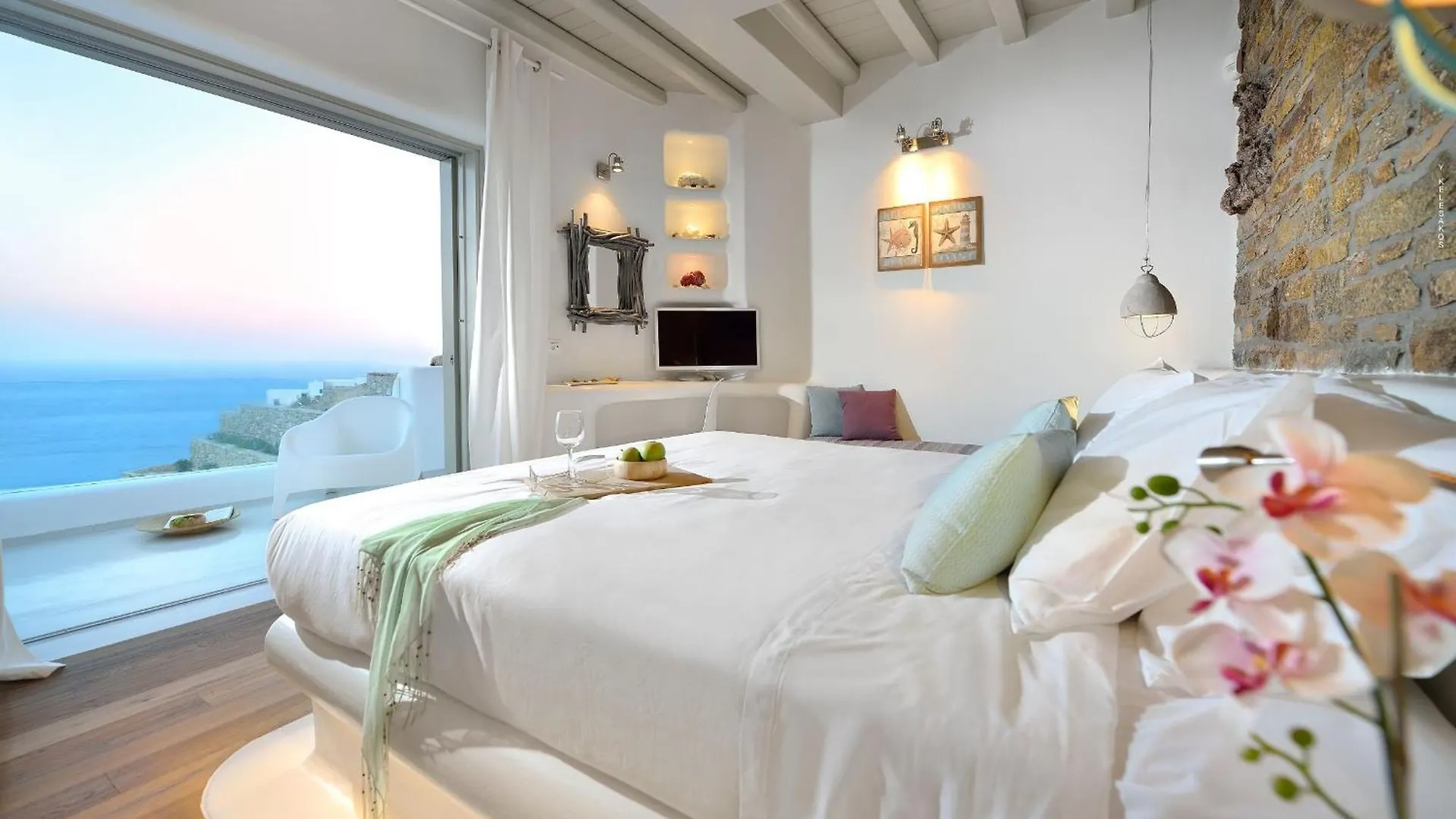 Outstanding Mykonos Villa 6 Bedrooms Villa Agamemnon Sauna Jacuzzi Panoramic Sea Views Elia