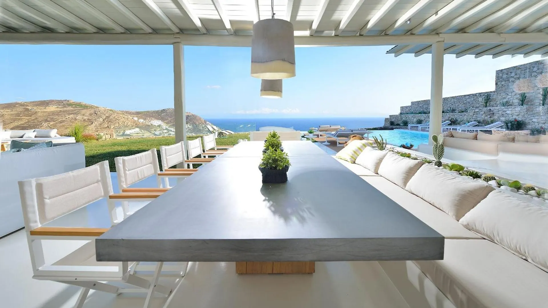 Outstanding Mykonos Villa 6 Bedrooms Villa Agamemnon Sauna Jacuzzi Panoramic Sea Views Elia